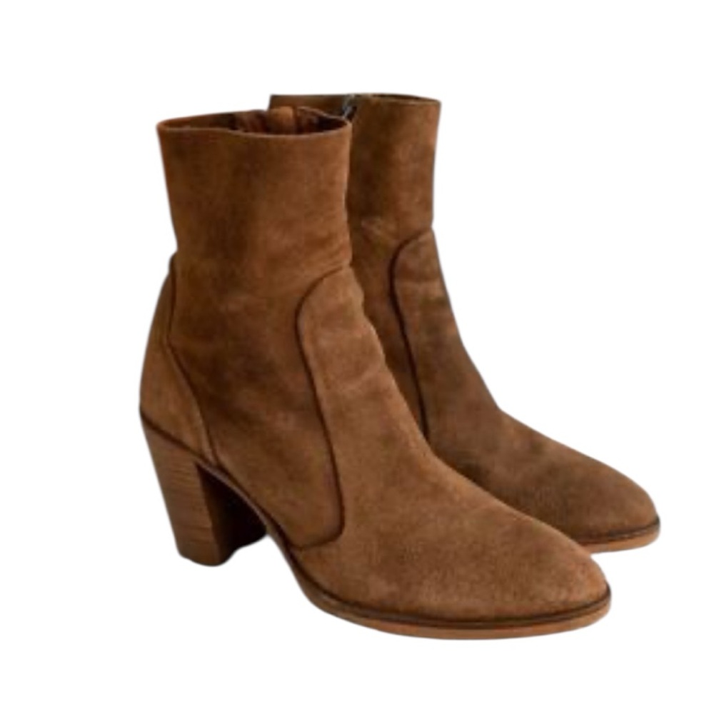 Elegant Brown Suede Ankle Booties size 39 Spain